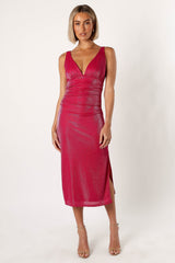 Solsana Midi Dress - Viva Magenta