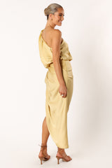 Sonny One Shoulder Midi Dress - Mustard