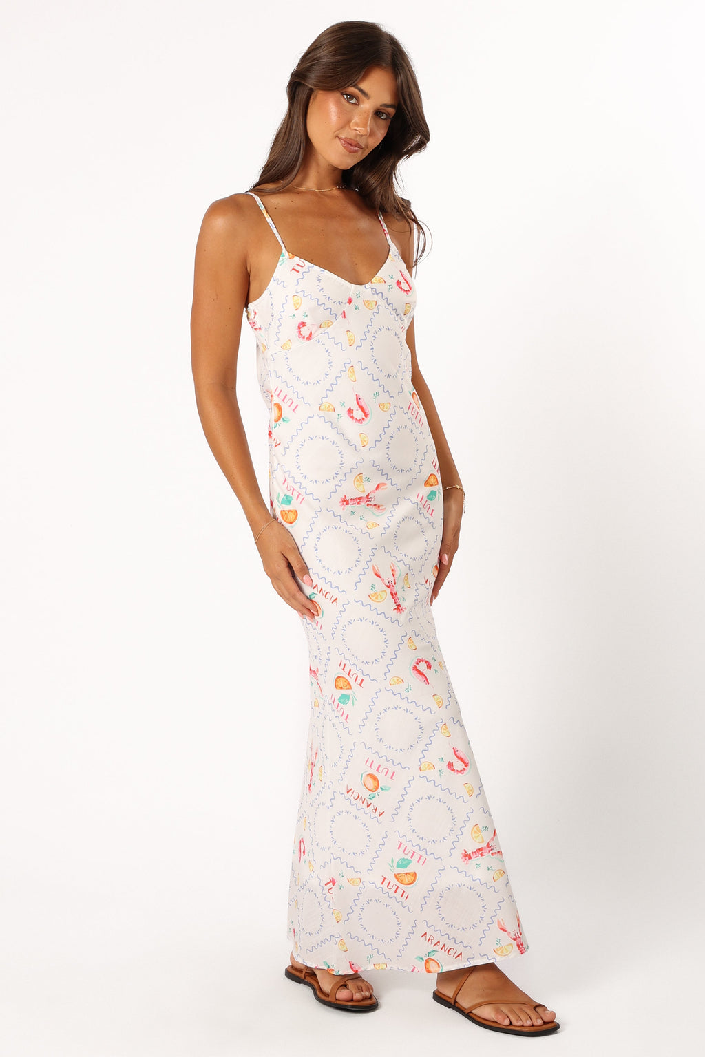 Surri Midi Slip Dress - White