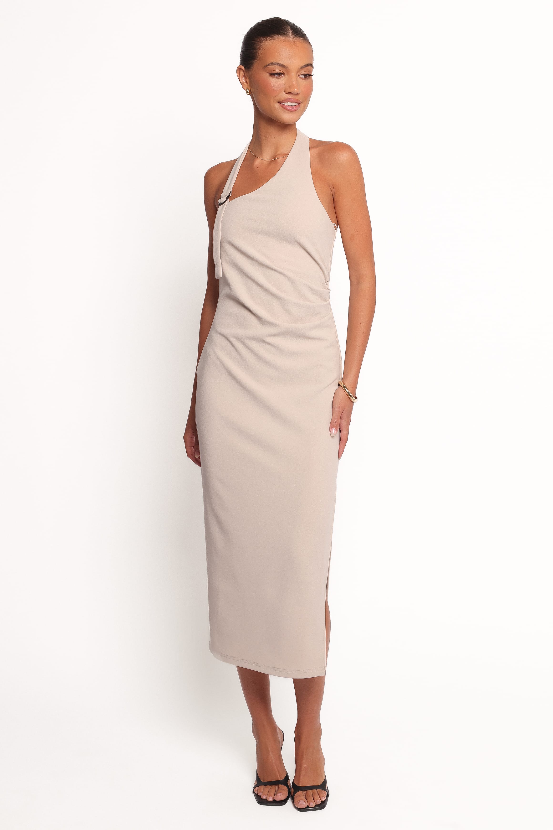 Sylvan Halter Midi Dress - Stone