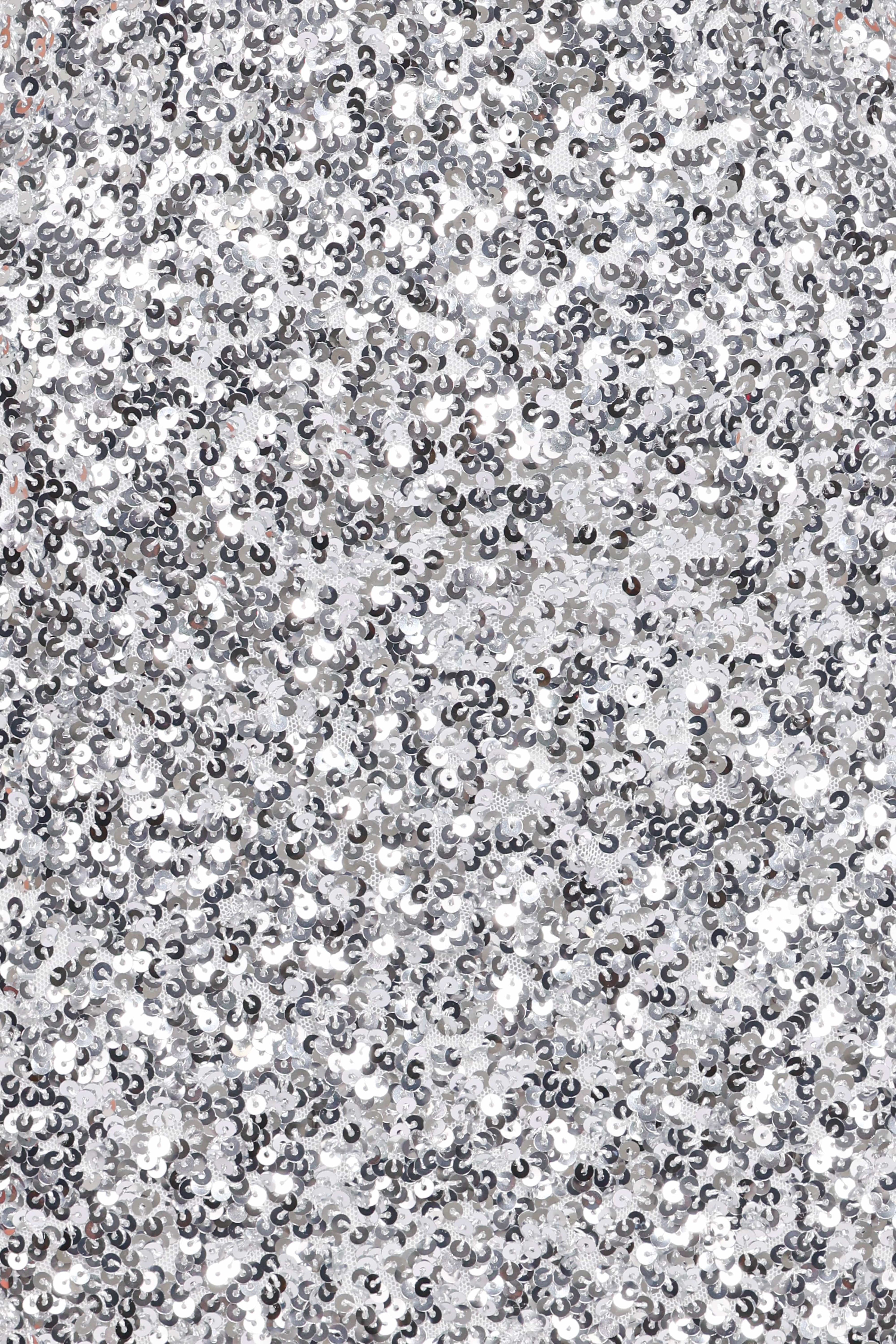 Tory Off Shoulder Sequin Mini Dress - Silver