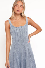 Una Midi Dress - Light Denim