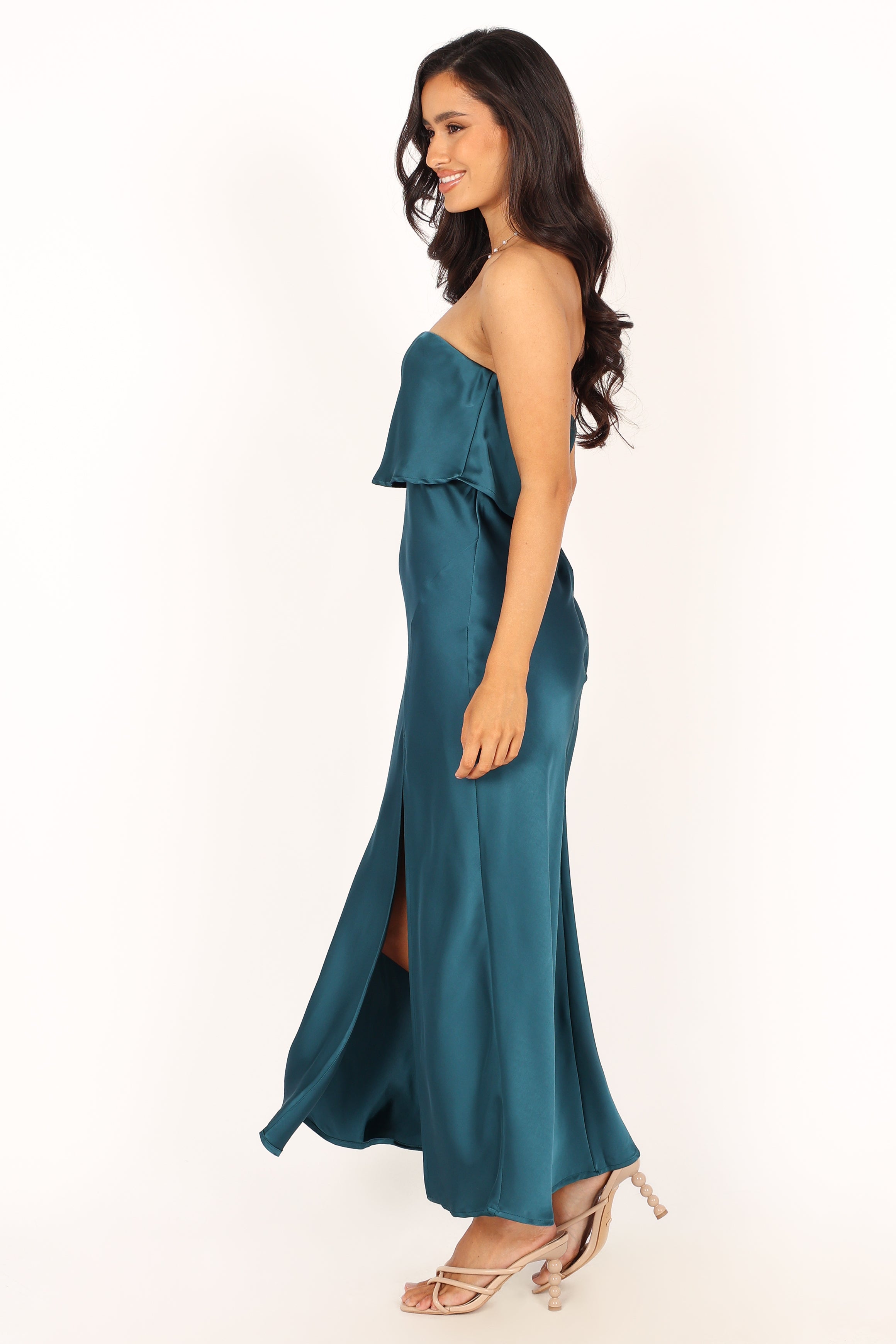 Vienna Strapless Midi Dress - Teal
