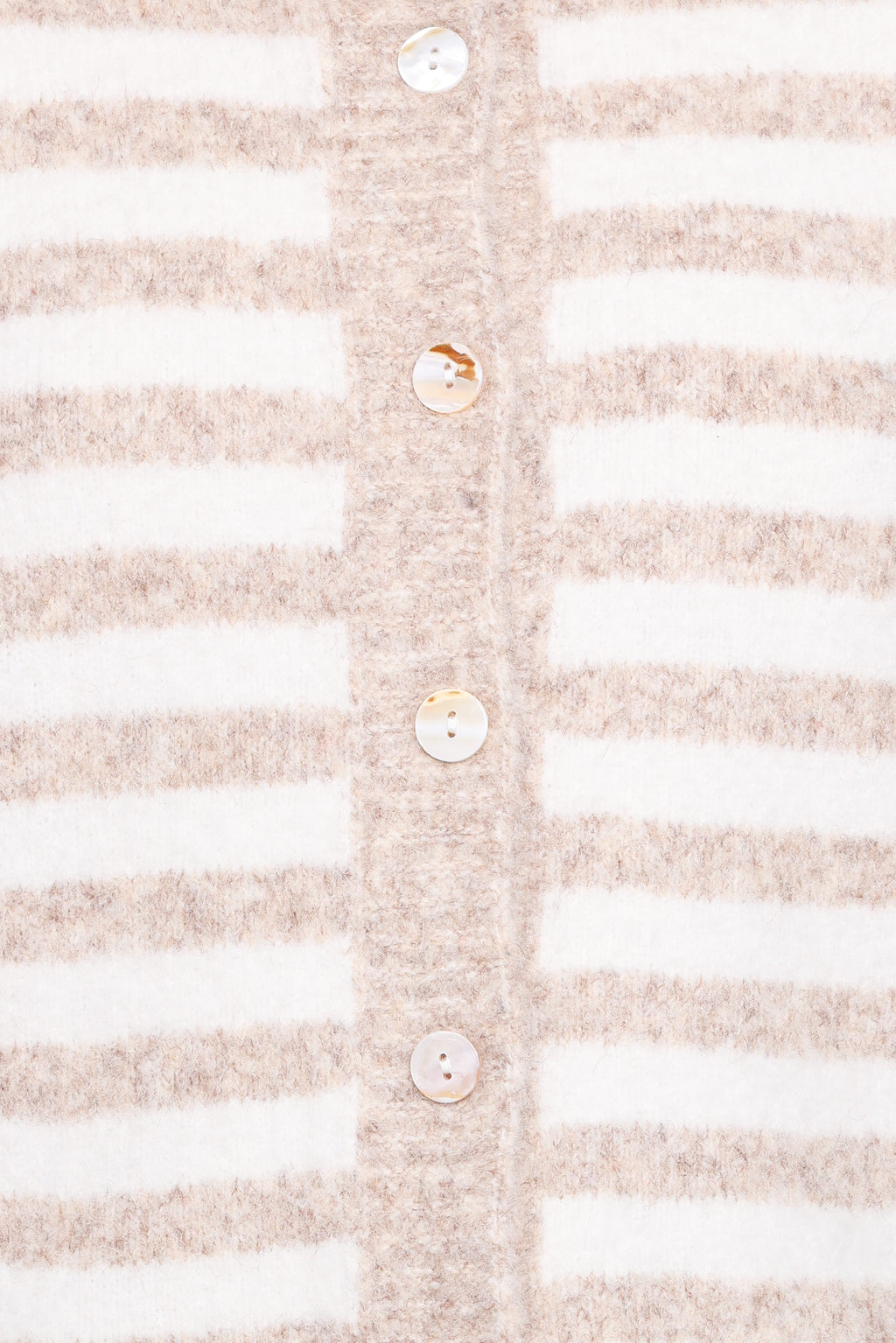 Dean Striped Cardigan - White/Beige