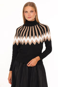 Donner Fairisle Mockneck Sweater - Black