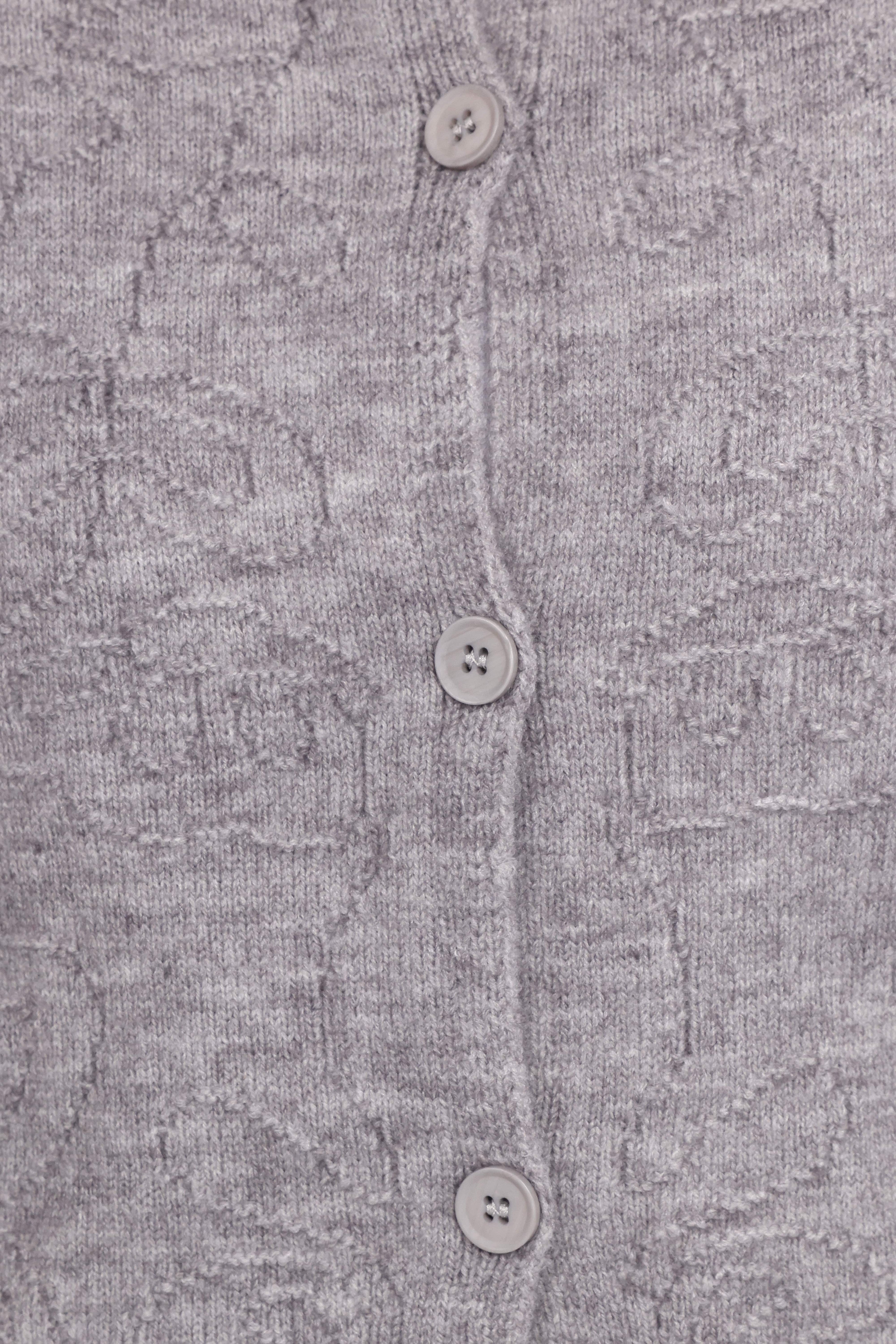 Fauna Tonal Floral Cardigan - Heather Grey