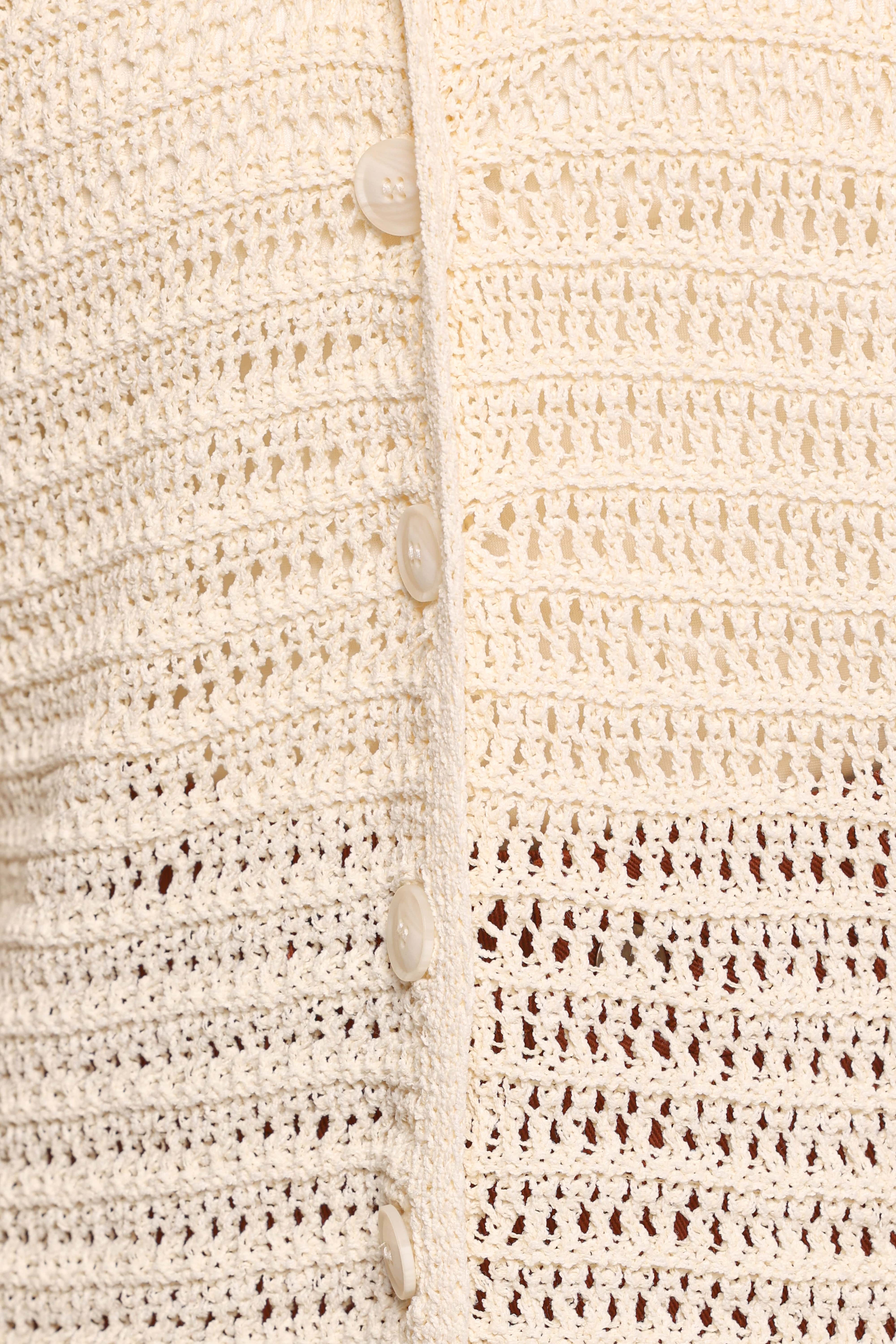 Lyra Large Collar Cardigan - White