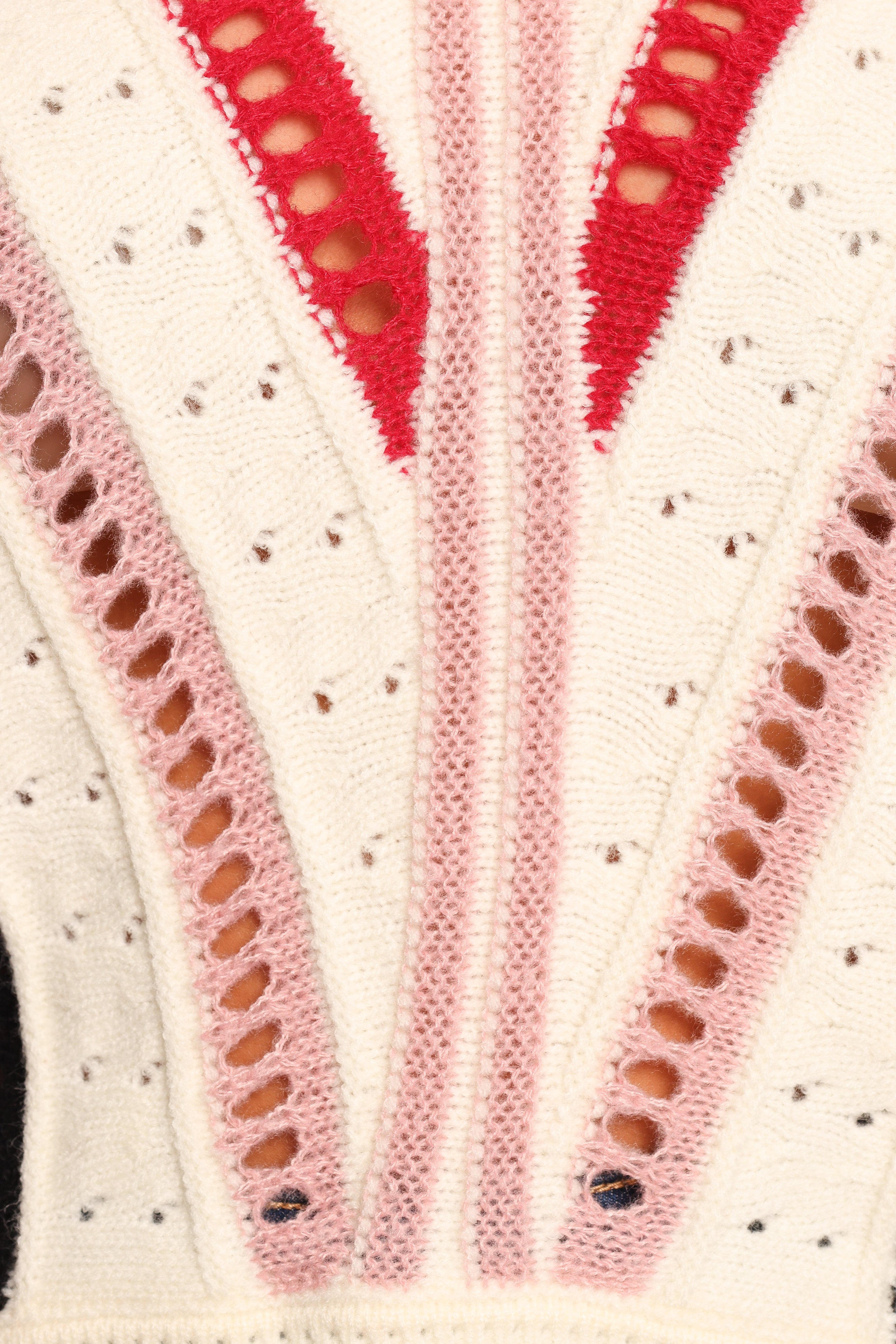 Marie Stripe Knit Sweater - White