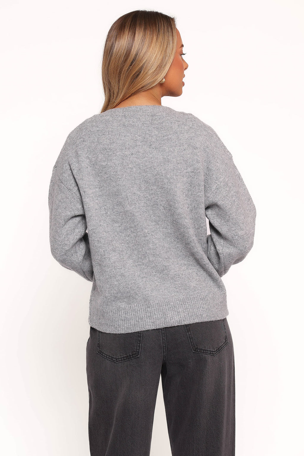 Neri Bow Tie Front Cardigan - Grey