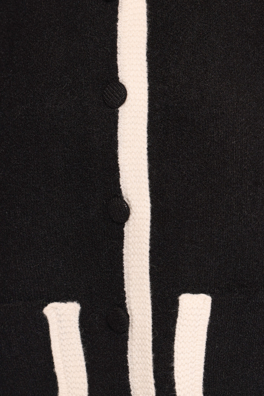 Orabelle Contrast Hem Cardigan - Black