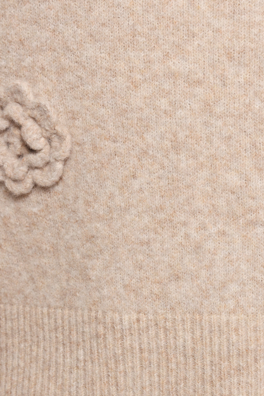 Wynne All Over Flower Knit Sweater - Light Taupe