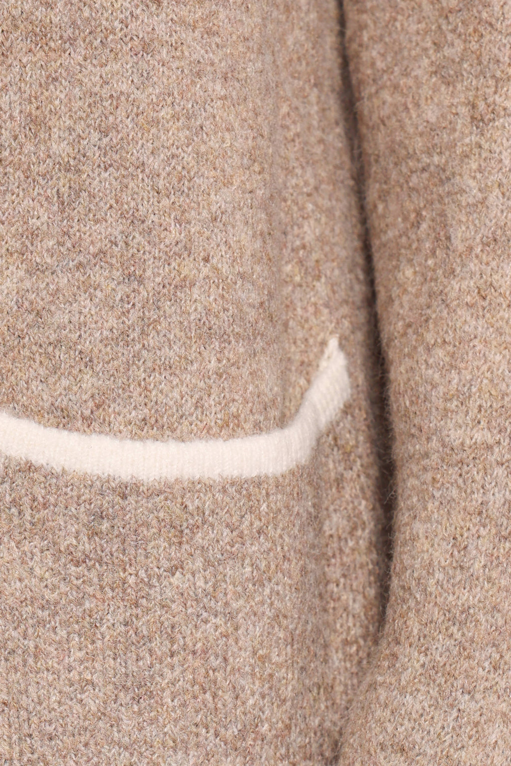 Katia Contrast Trim Coatigan - Beige