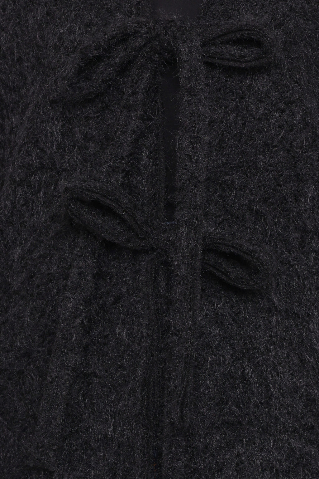 Kimmy Bow Oversized Cardigan - Black