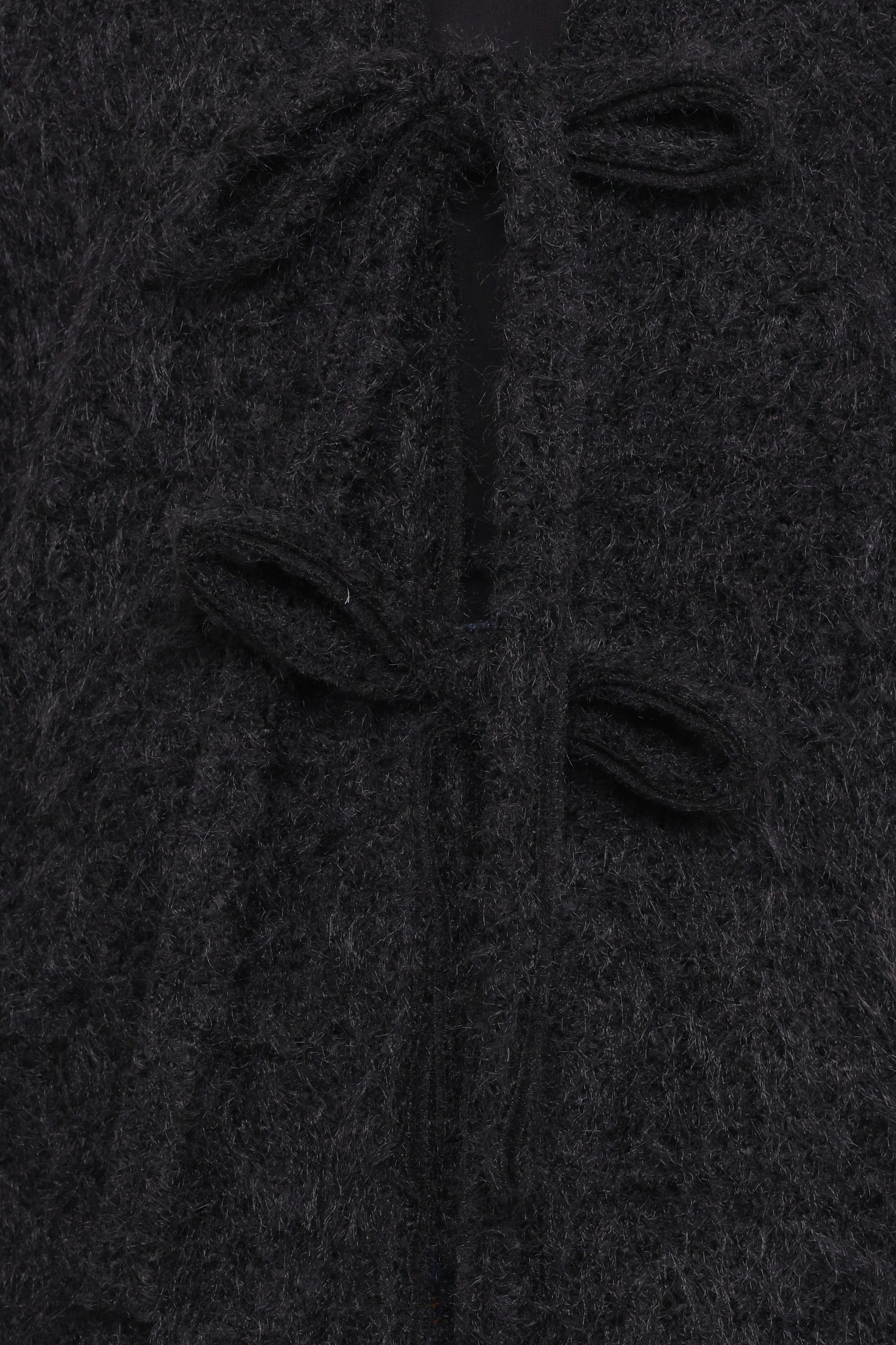 Kimmy Bow Oversized Cardigan - Black