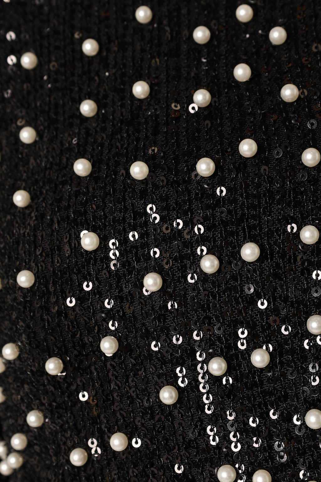 Monica All Over Pearl Crop Jacket - Black