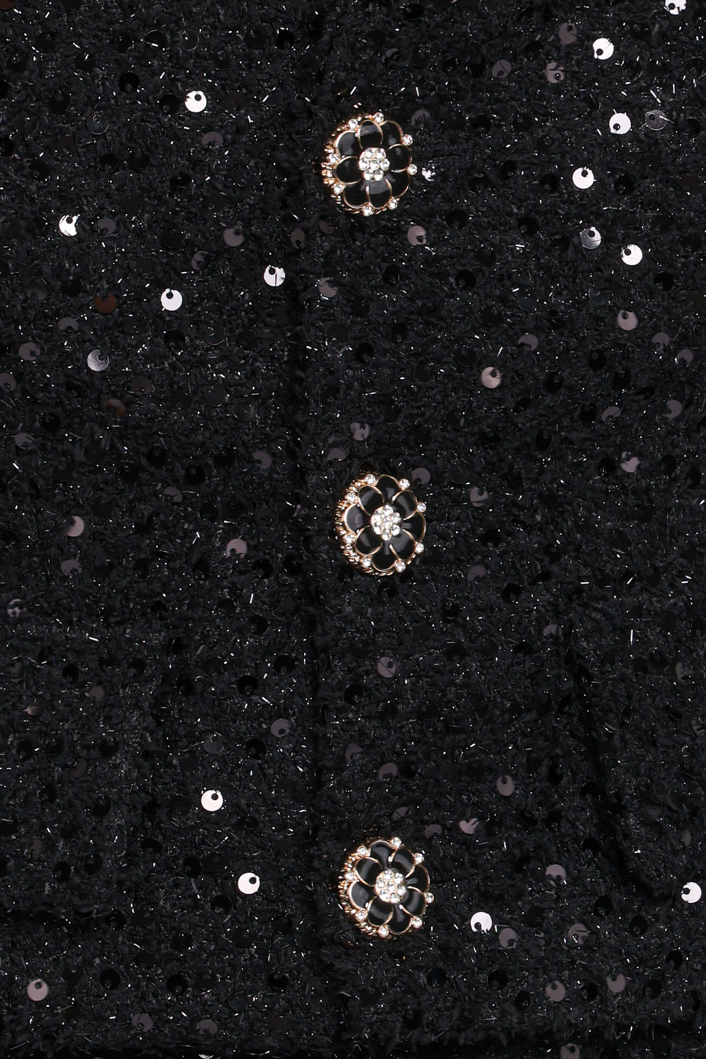 Valentina Cropped Blazer - Black Sequin