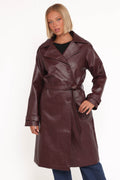 Vita Faux Leather Jacket - Burgundy