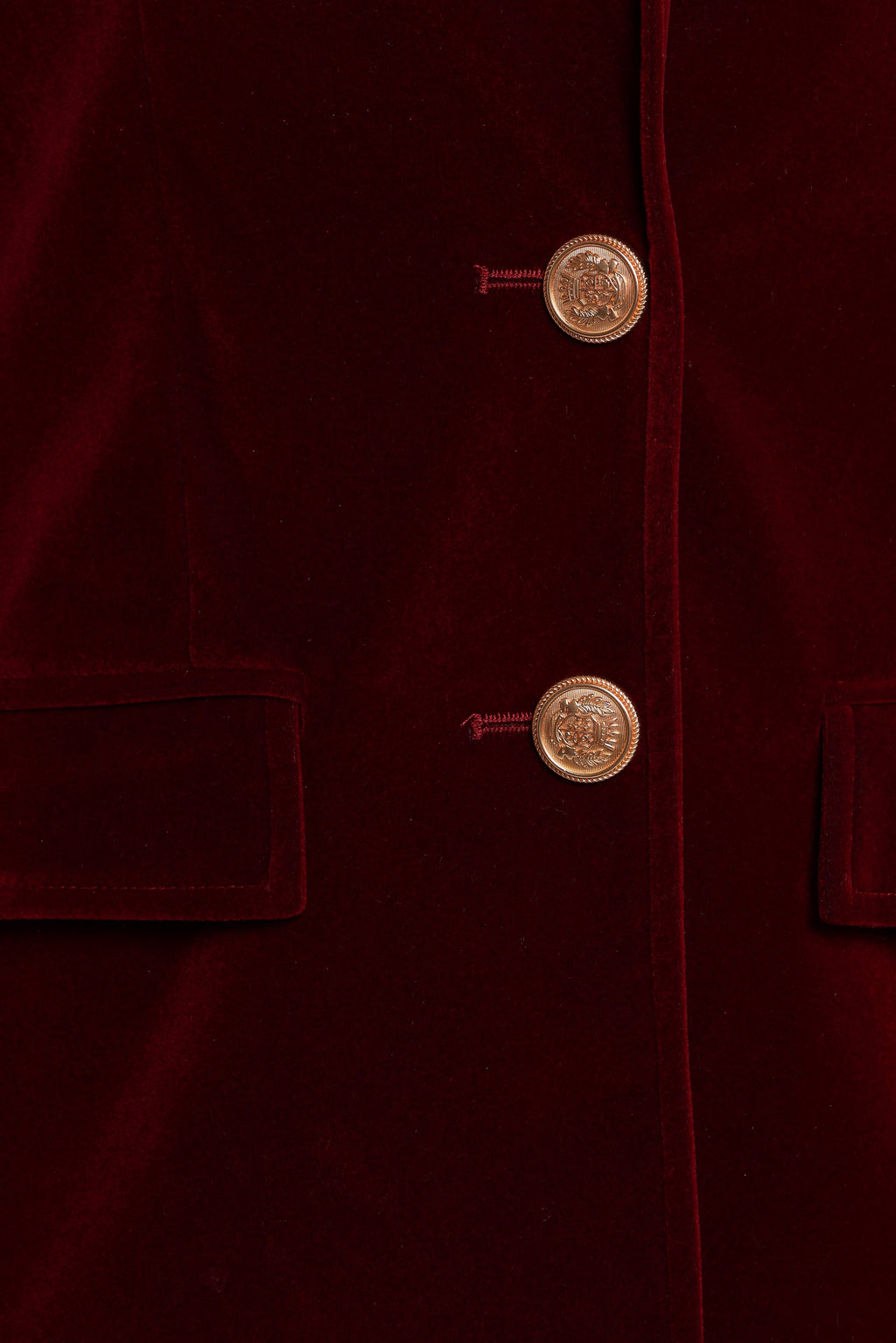 Zpya Single Button Velvet Blazer - Berry