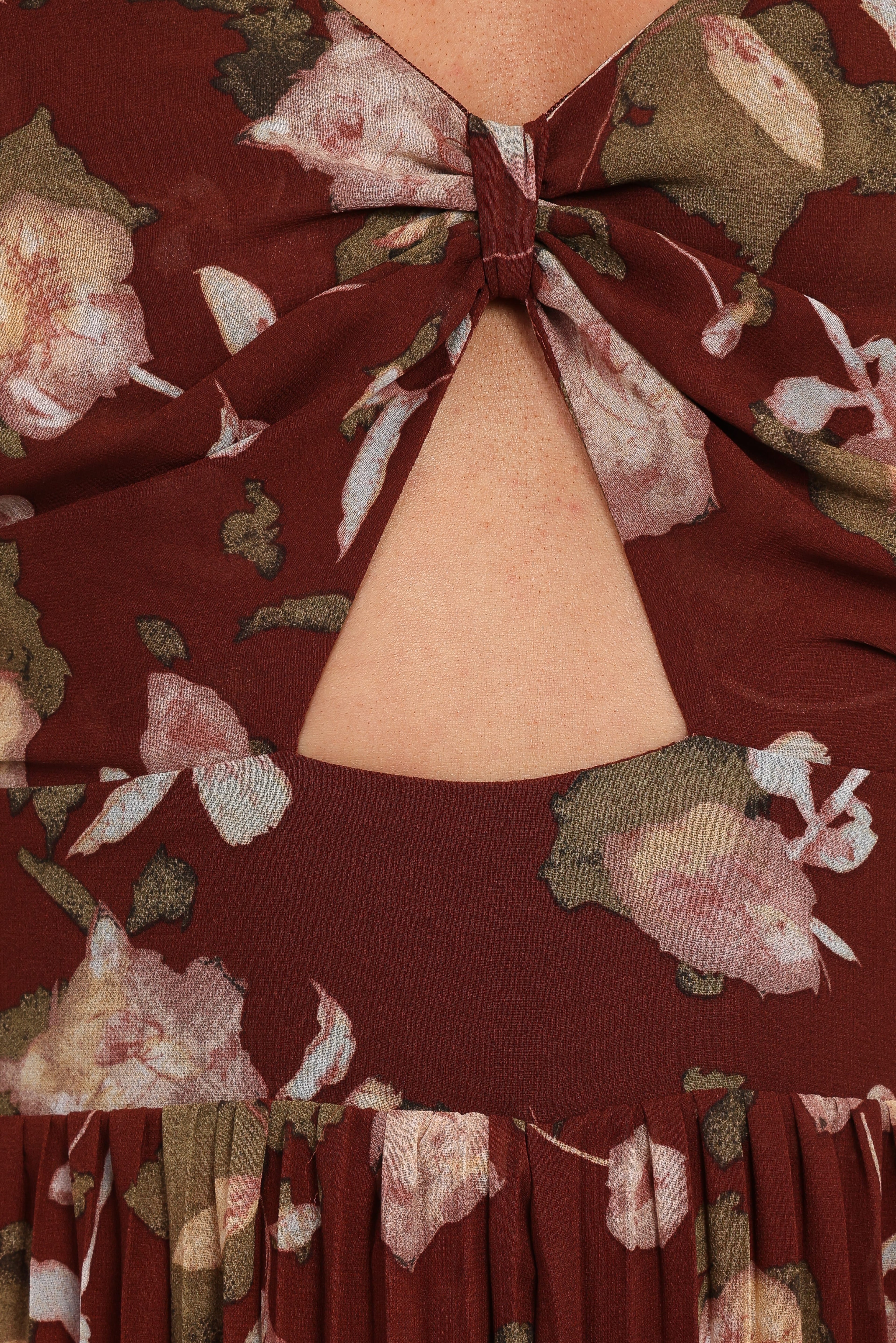 Alice Wide Leg Jumpsuit - Brown Floral
