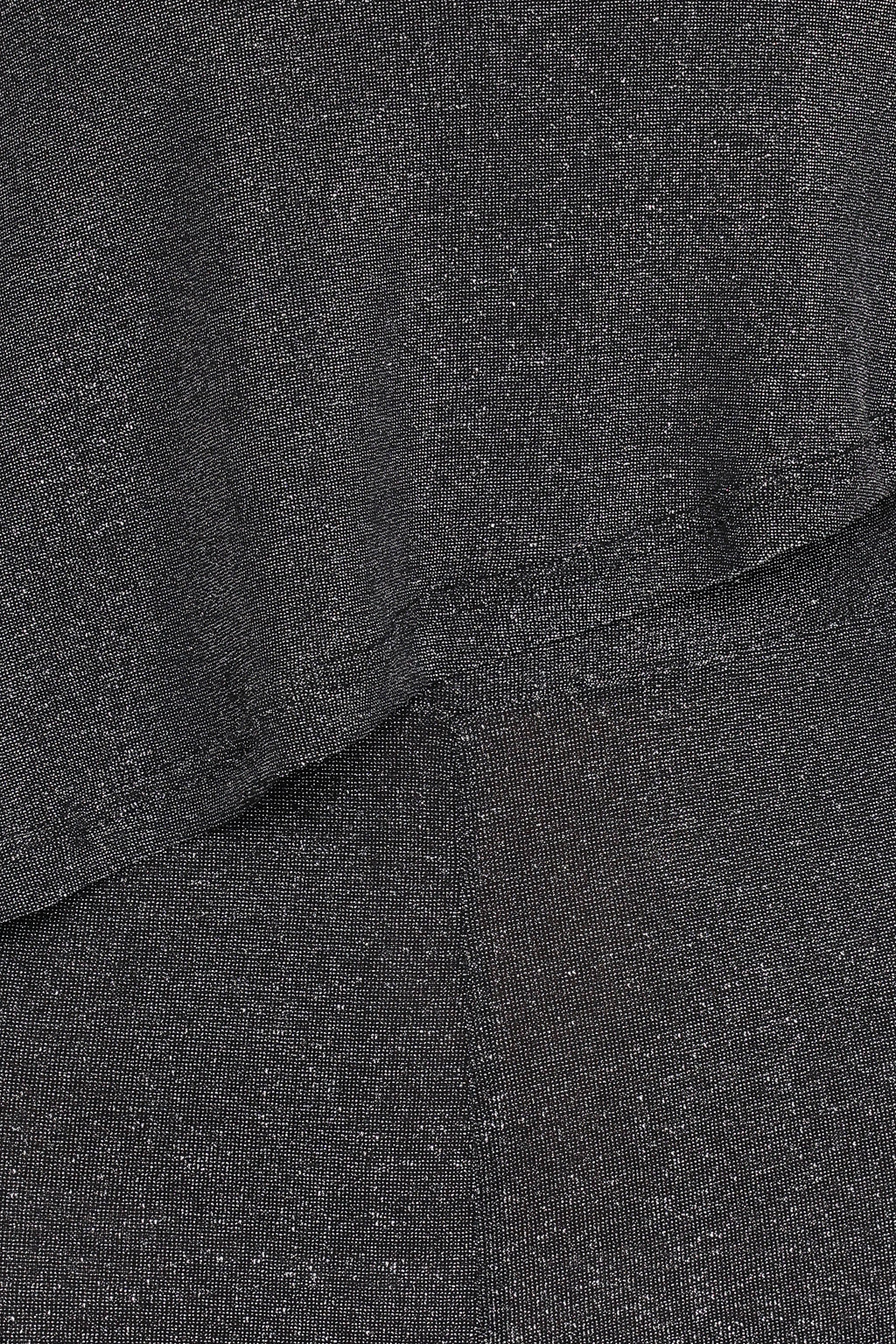 Anna One Shoulder Lurex Jumpsuit - Black Silver