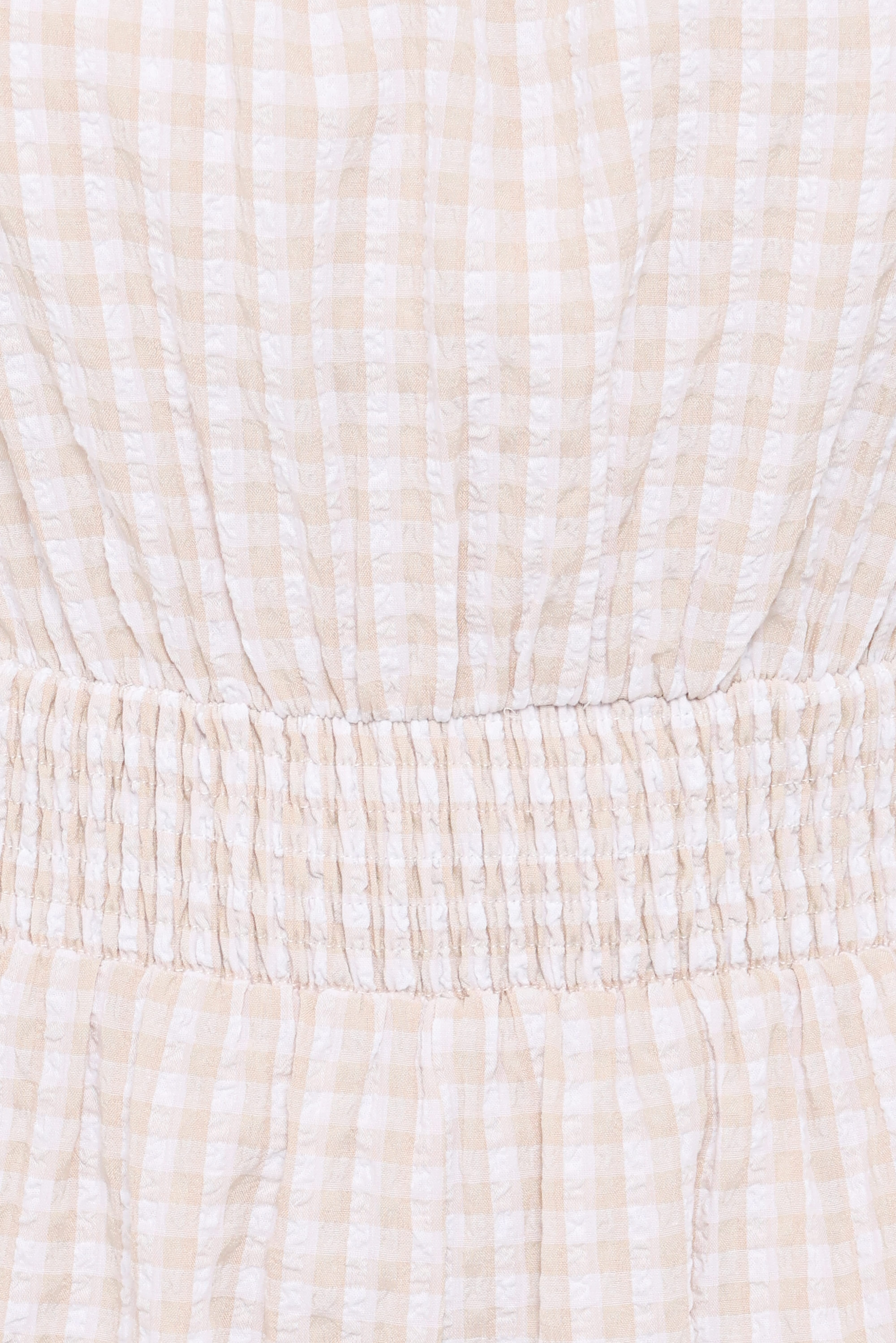 Felicity Romper - Beige Gingham