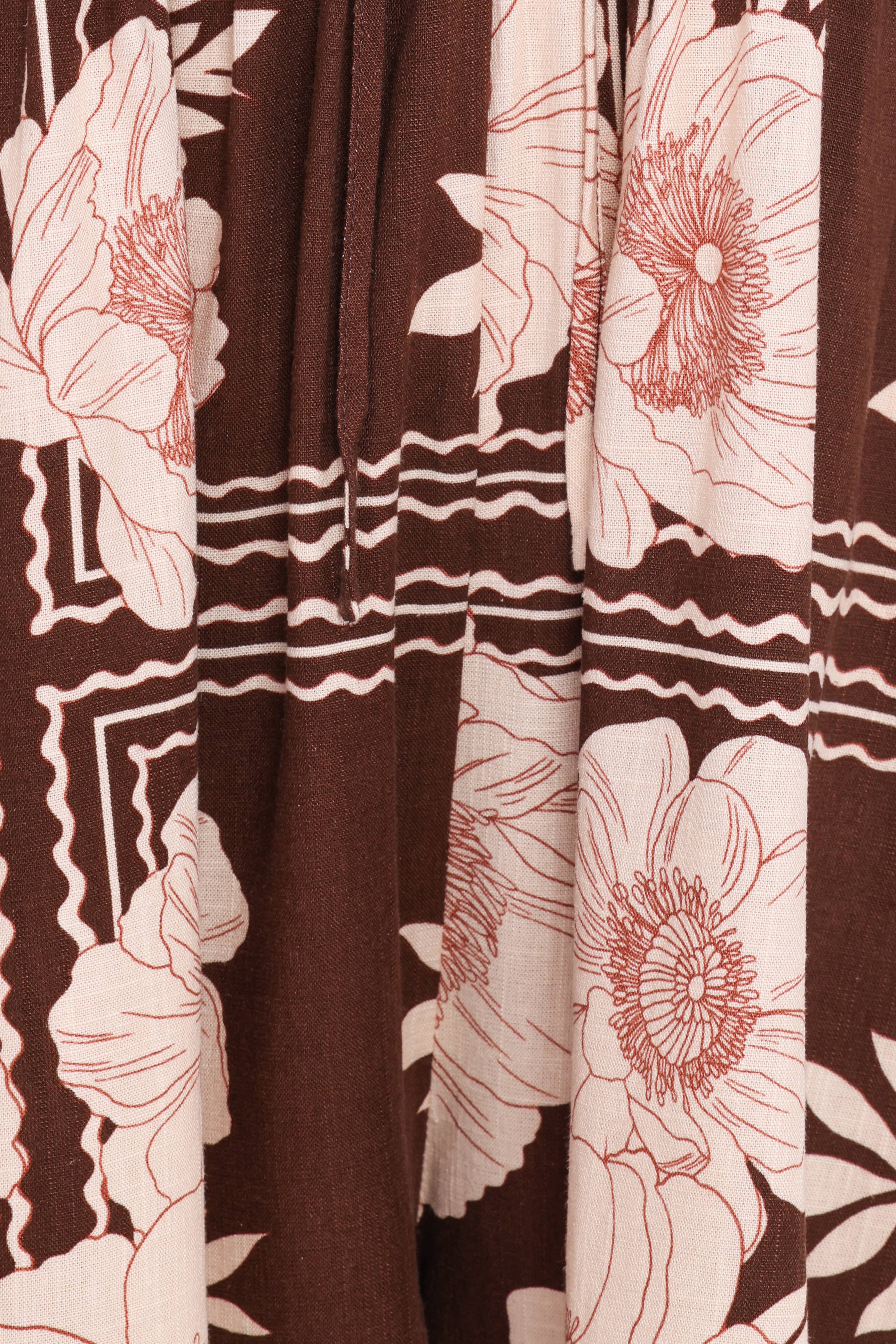 Henley Romper - Brown Floral