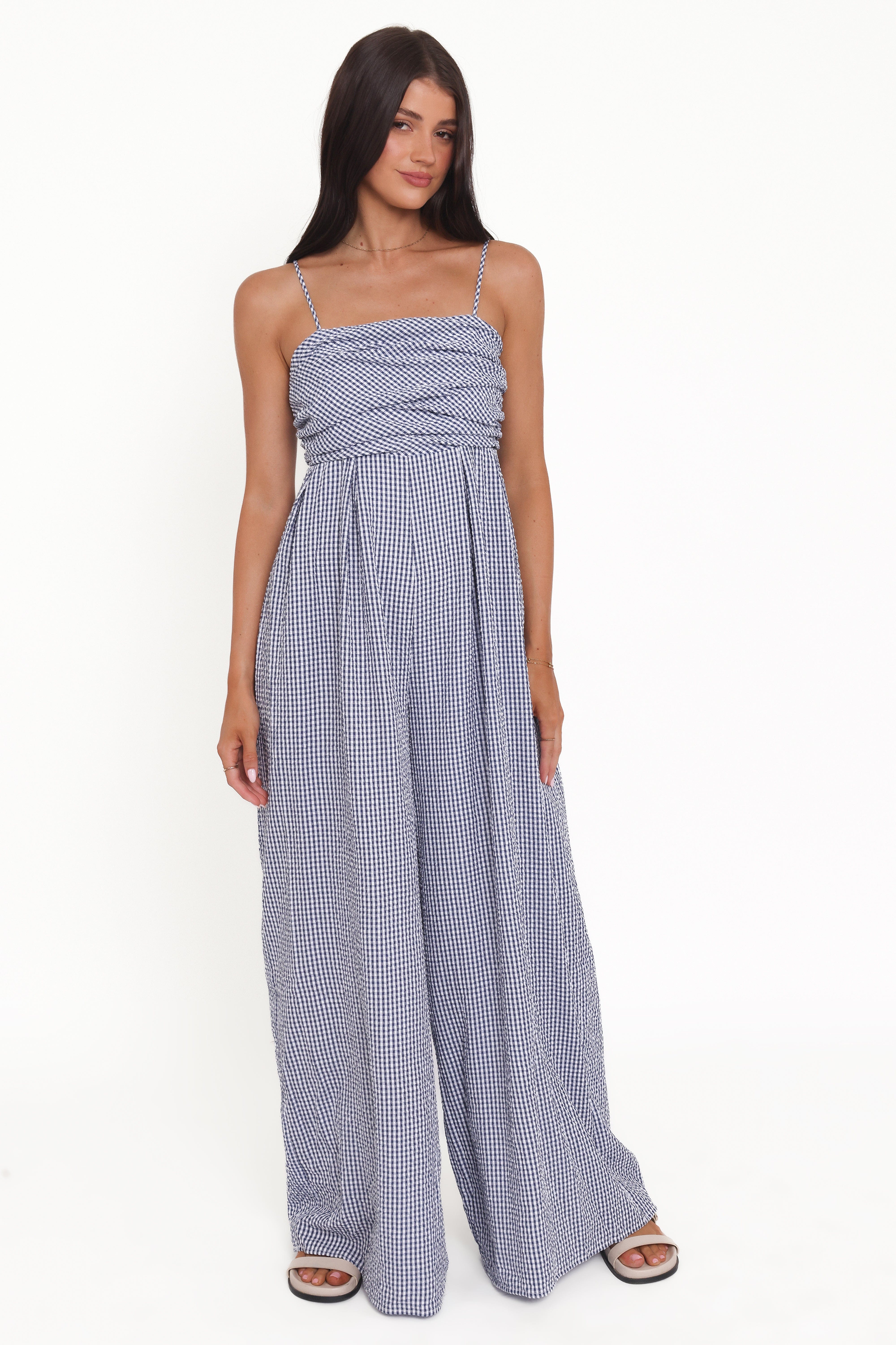 Pricilla Jumpsuit - Blue Gingham