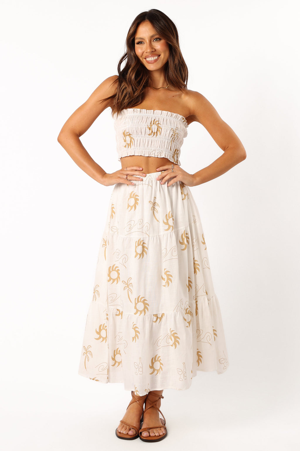 Francesca Two Piece Set - White Beige