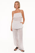 Hazel Pant Set - Cream Polka Dot