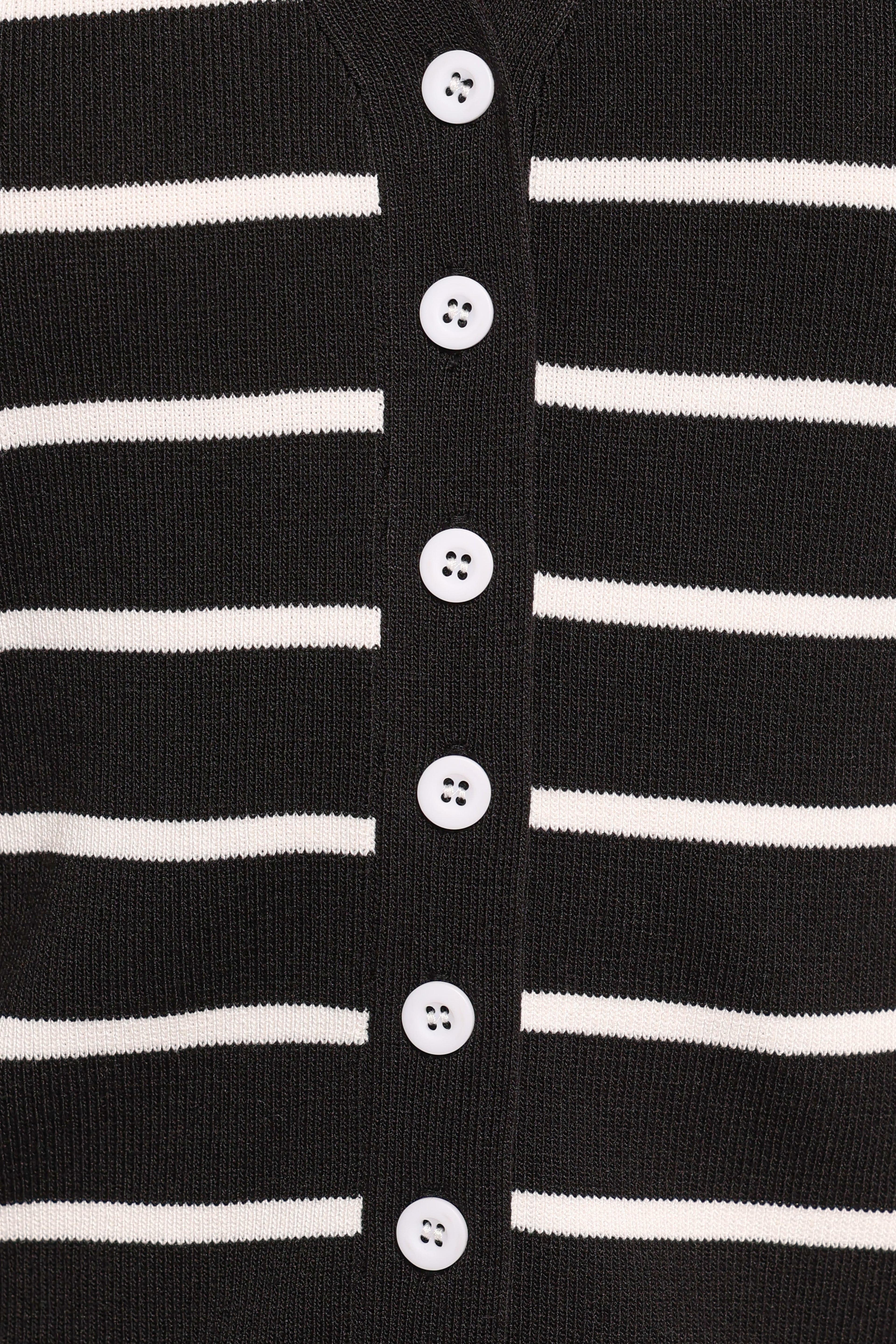 Juna Knitted Pant Set - Black White Stripe