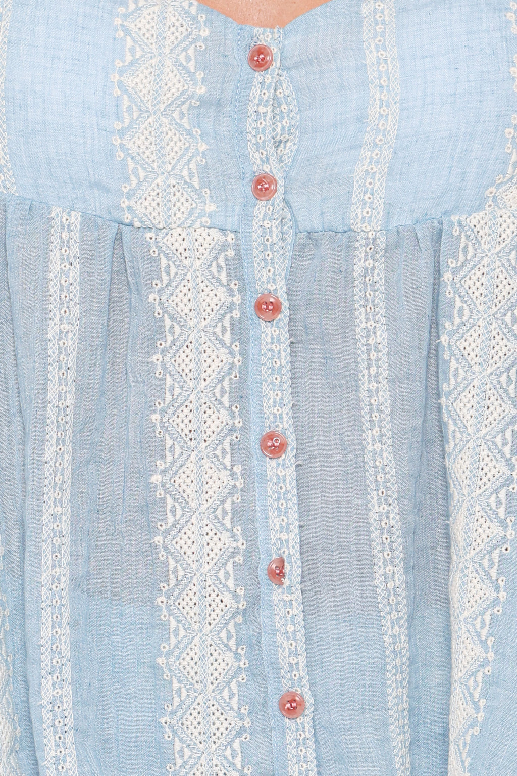 Mila Embroidered Pant Set - Light Blue