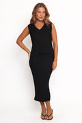 Richelle Ribbed Knit Skirt Set - Black