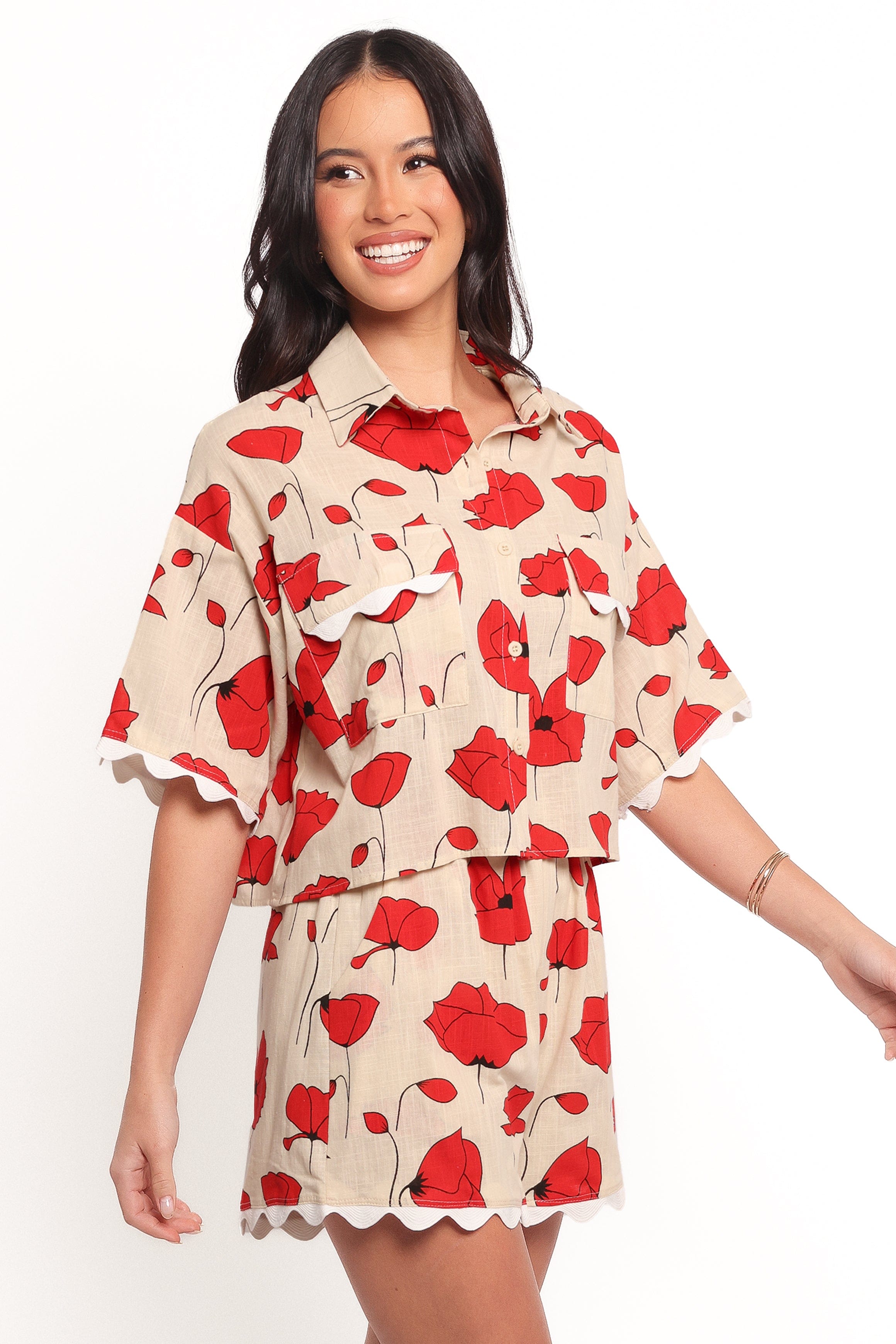 Sallio Short Set - Red Beige Poppy