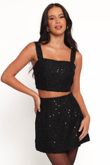 Shavvy Mini Skirt Set - Black