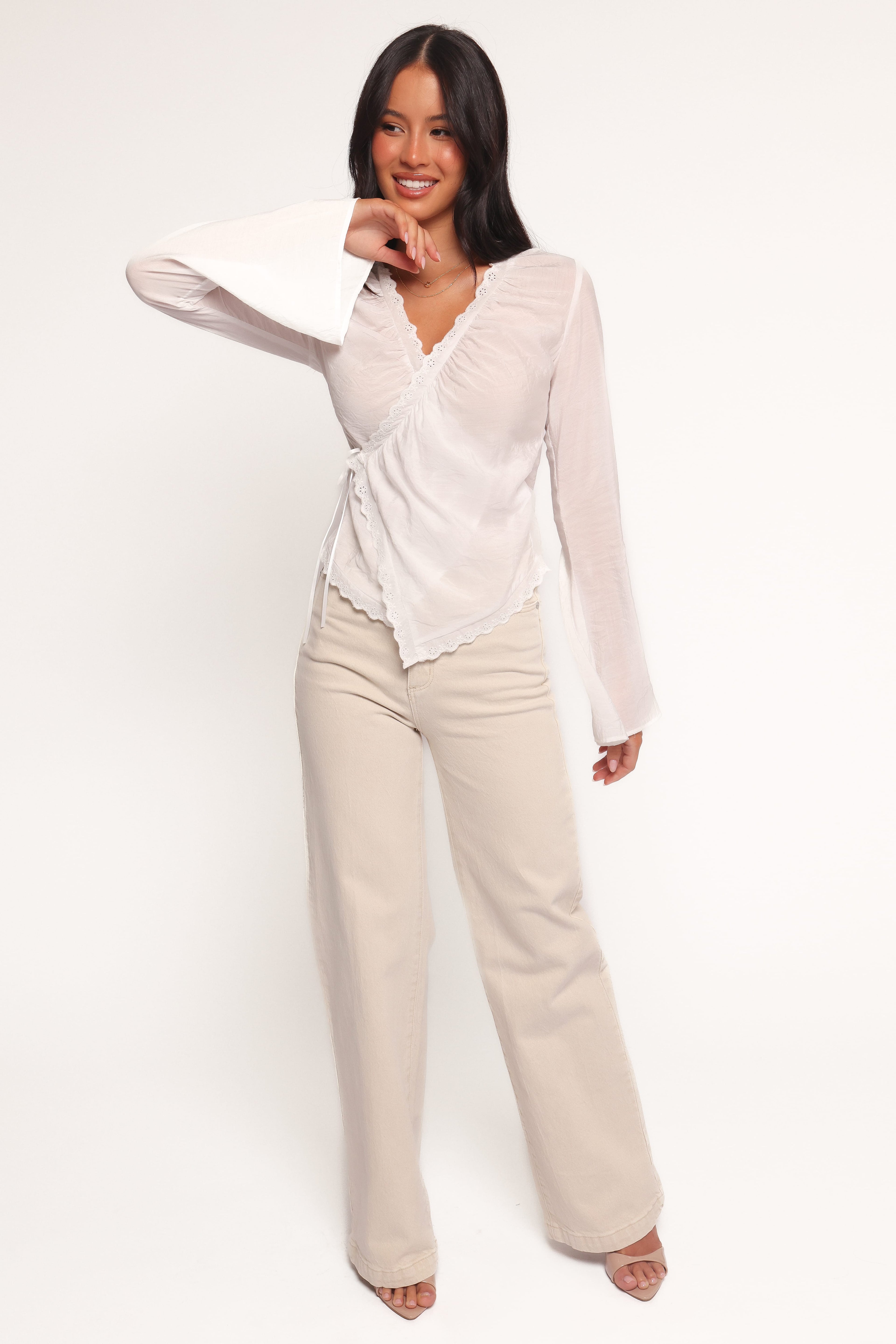 Adira Wrap Blouse - White