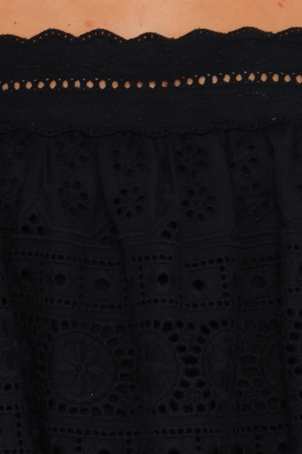 Aideen Eyelet Top - Black