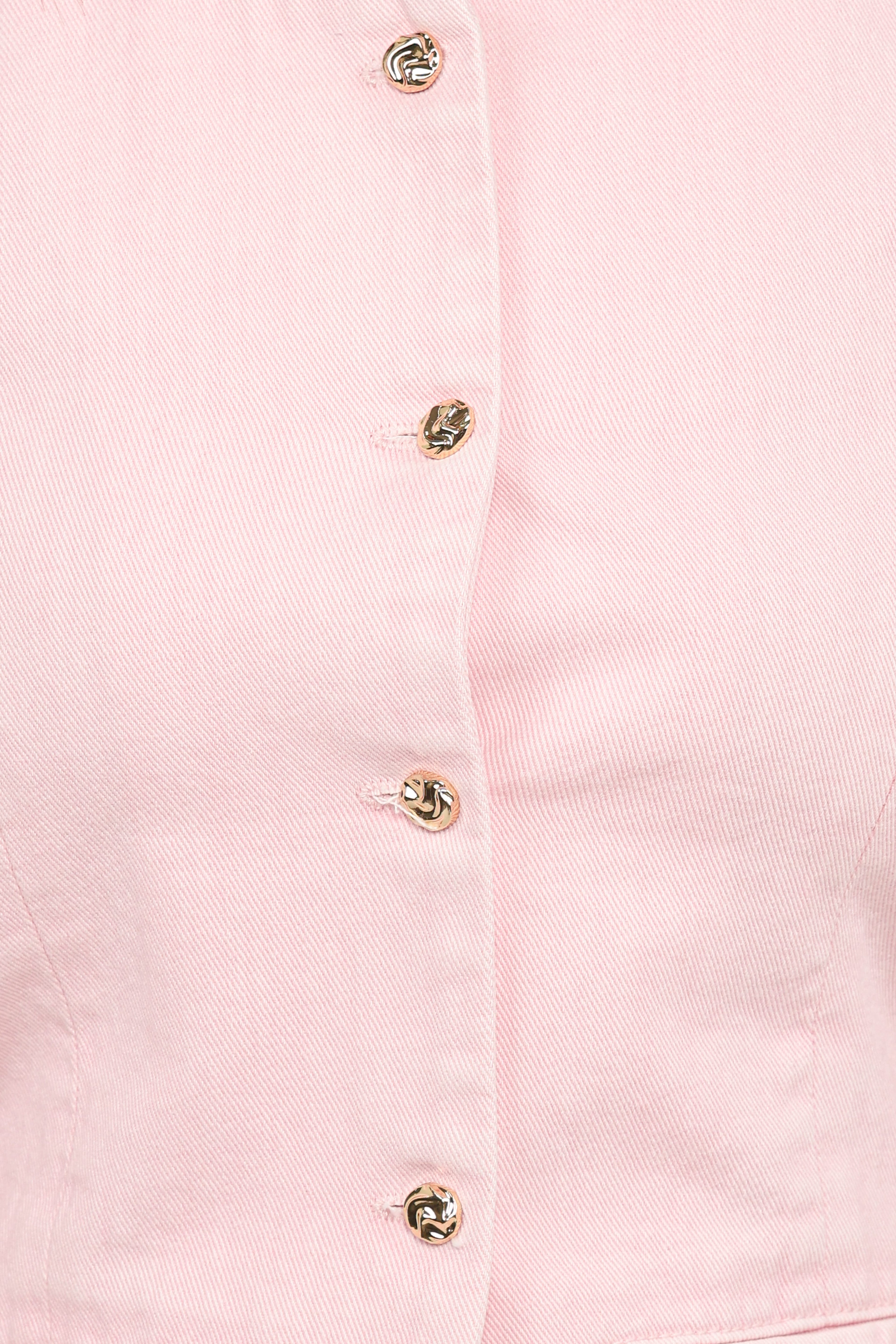 Ailis Denim Vest Top - Dusty Pink