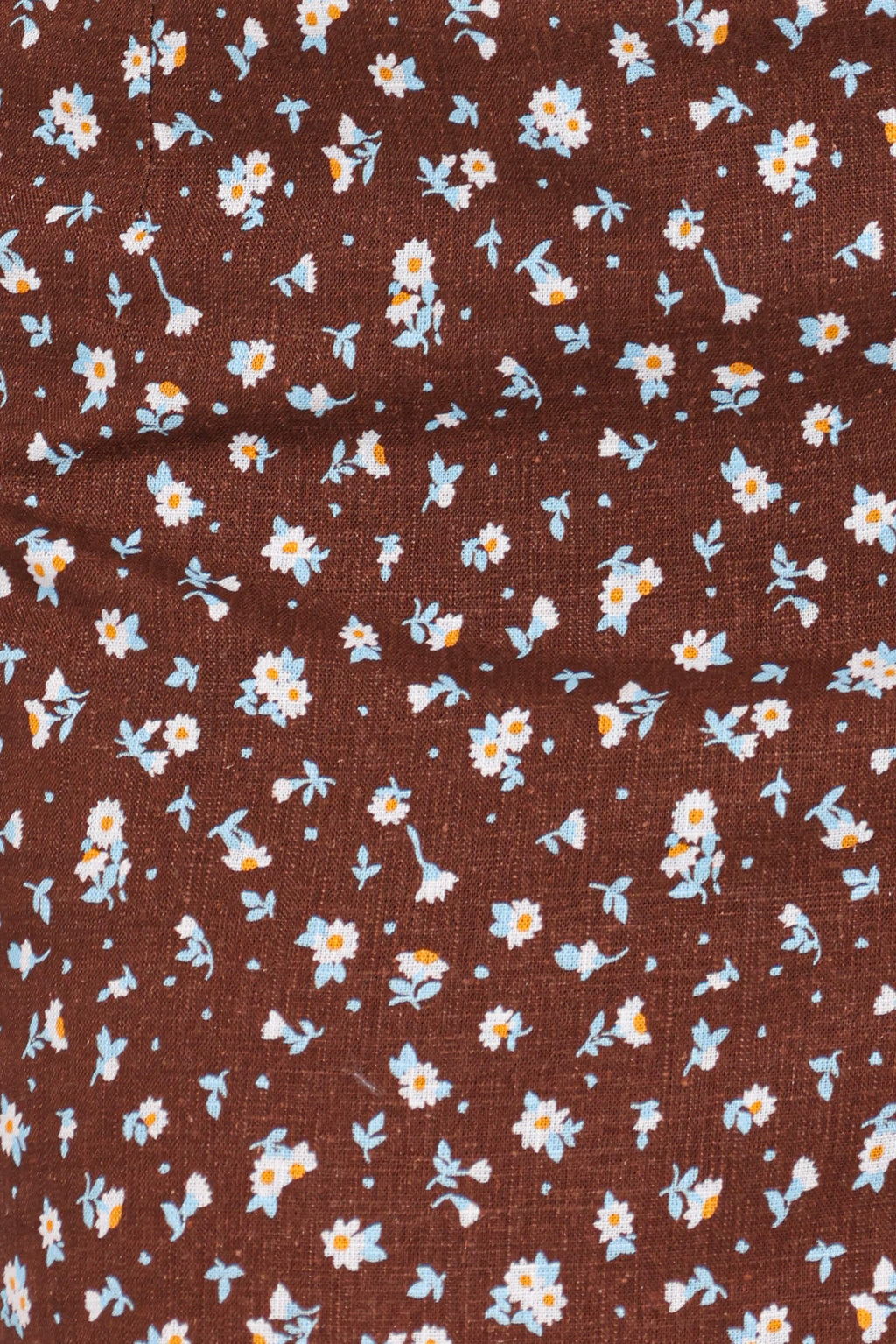Ashe Cropped Button Up Top - Brown Floral