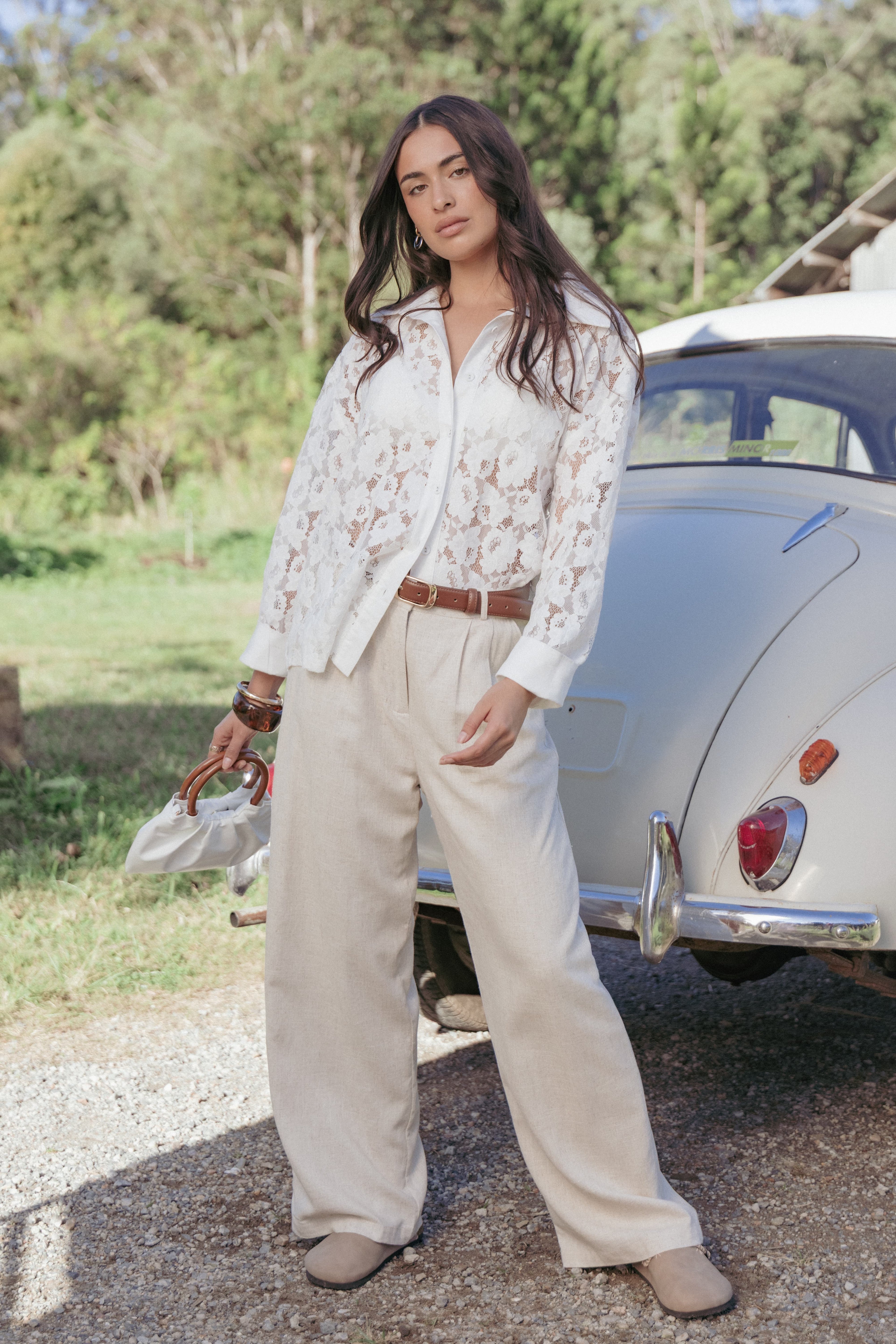 Carol Lace Shirt - White