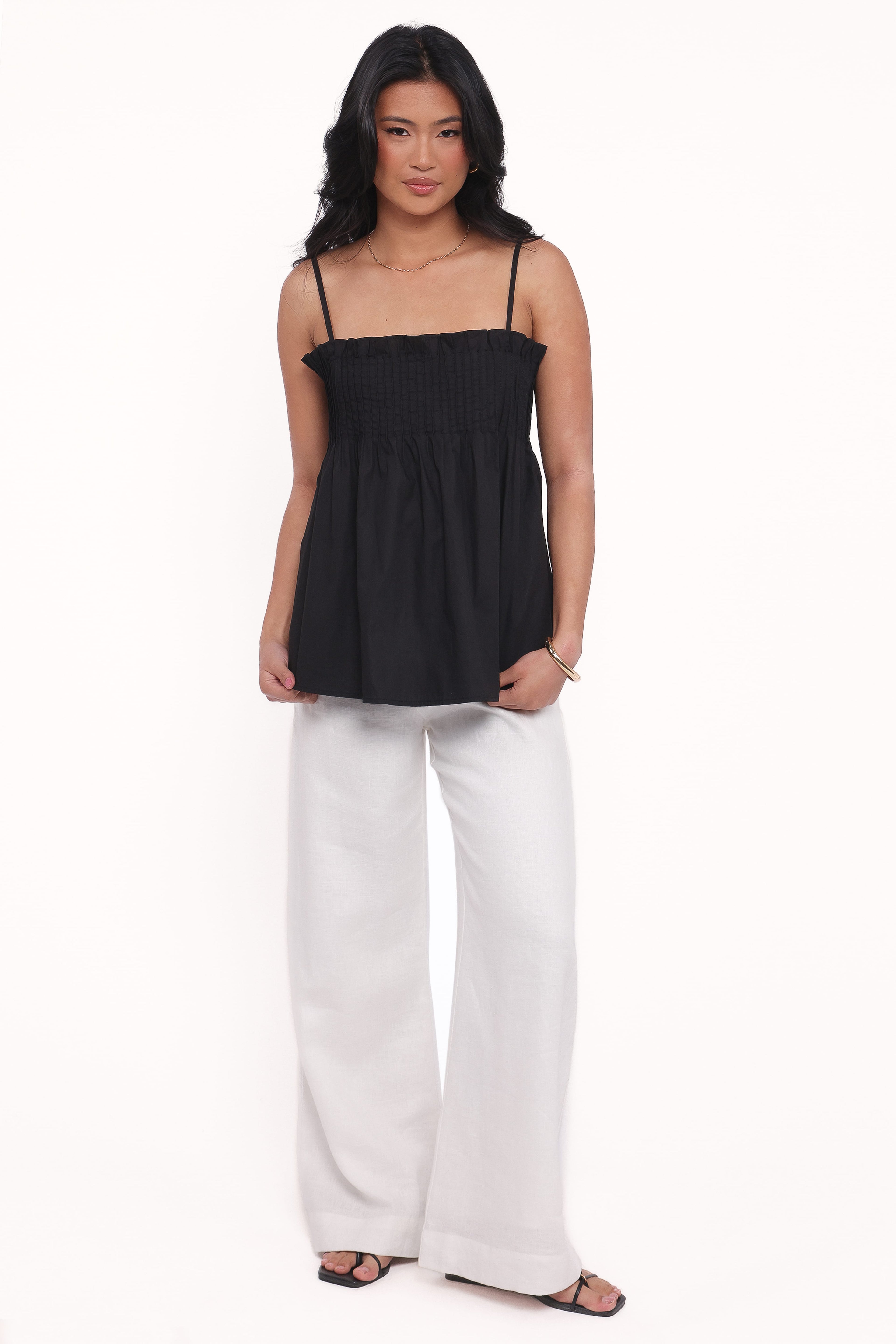 Carson Pleated Top - Black