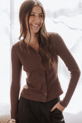 Cass Long Sleeve Top - Chocolate Brown