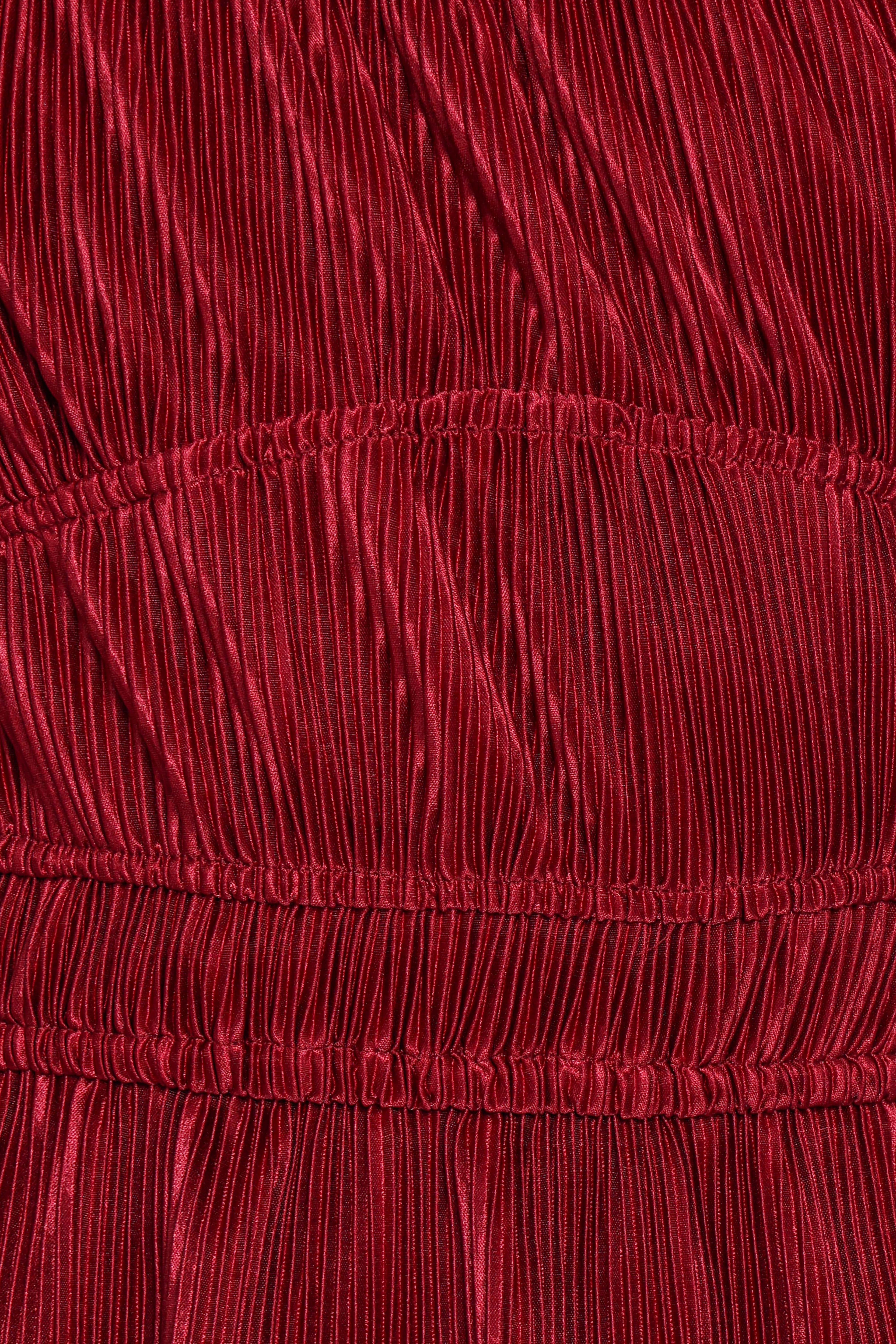 Ceppia Plisse Top - Burgundy