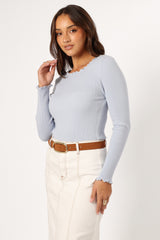 Kya Knit Top - Light Blue
