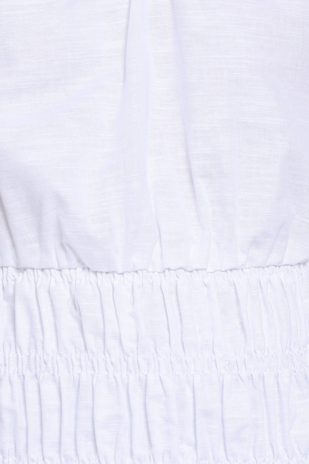 Lucilla Shirred Waist Top - White