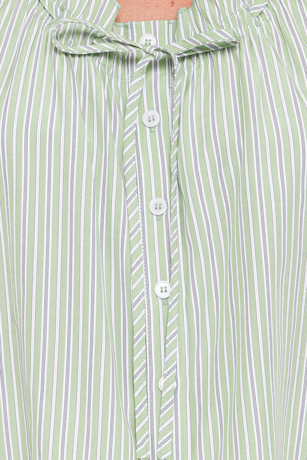 Luisa Ruffle Top - Green/White