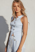 Lysa Knit Vest Top - Blue