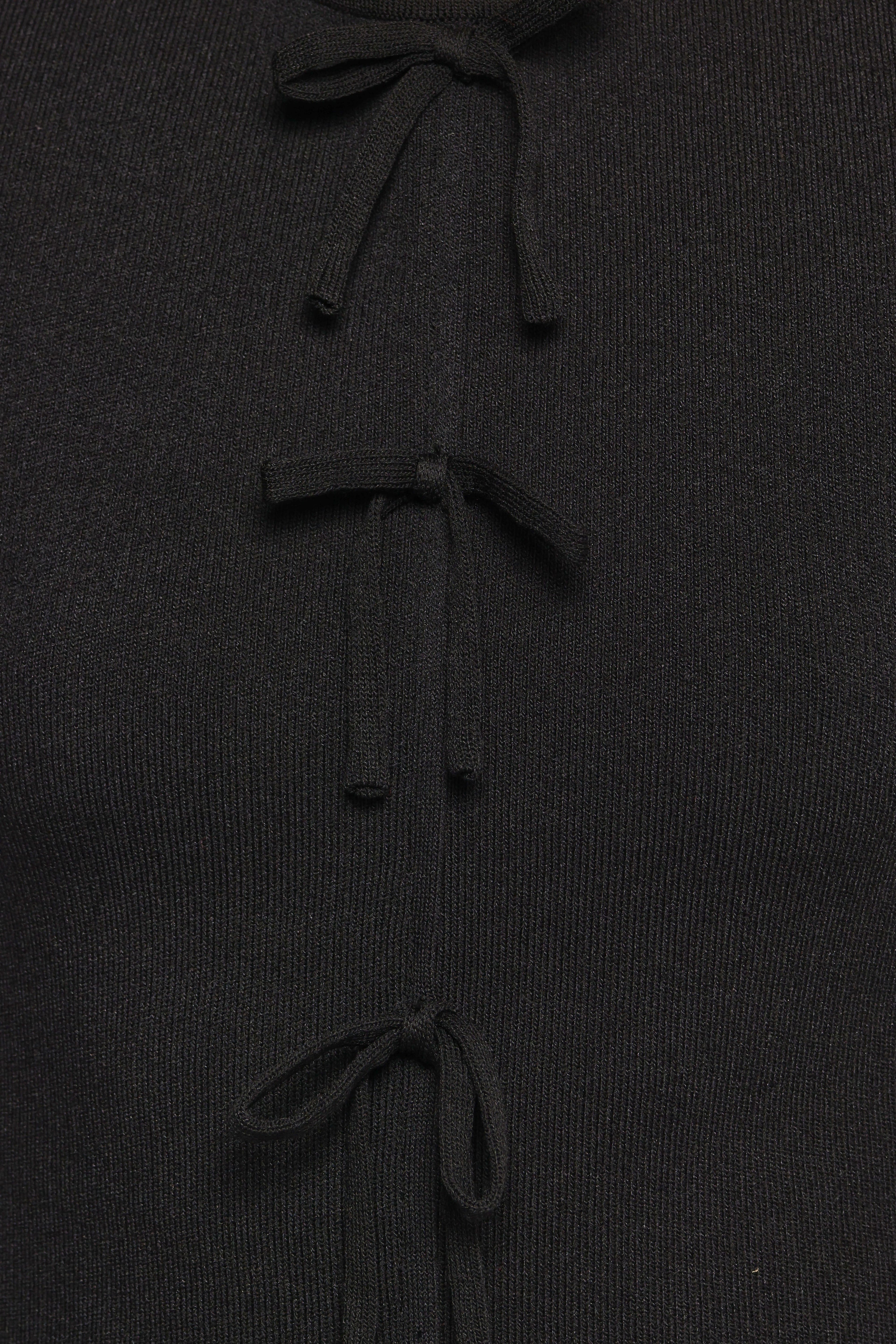 Milani Bow Knitted Top - Black