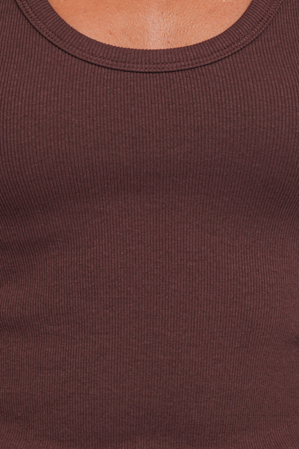 Miles Racerback Rib Knit Tank Top - Espresso