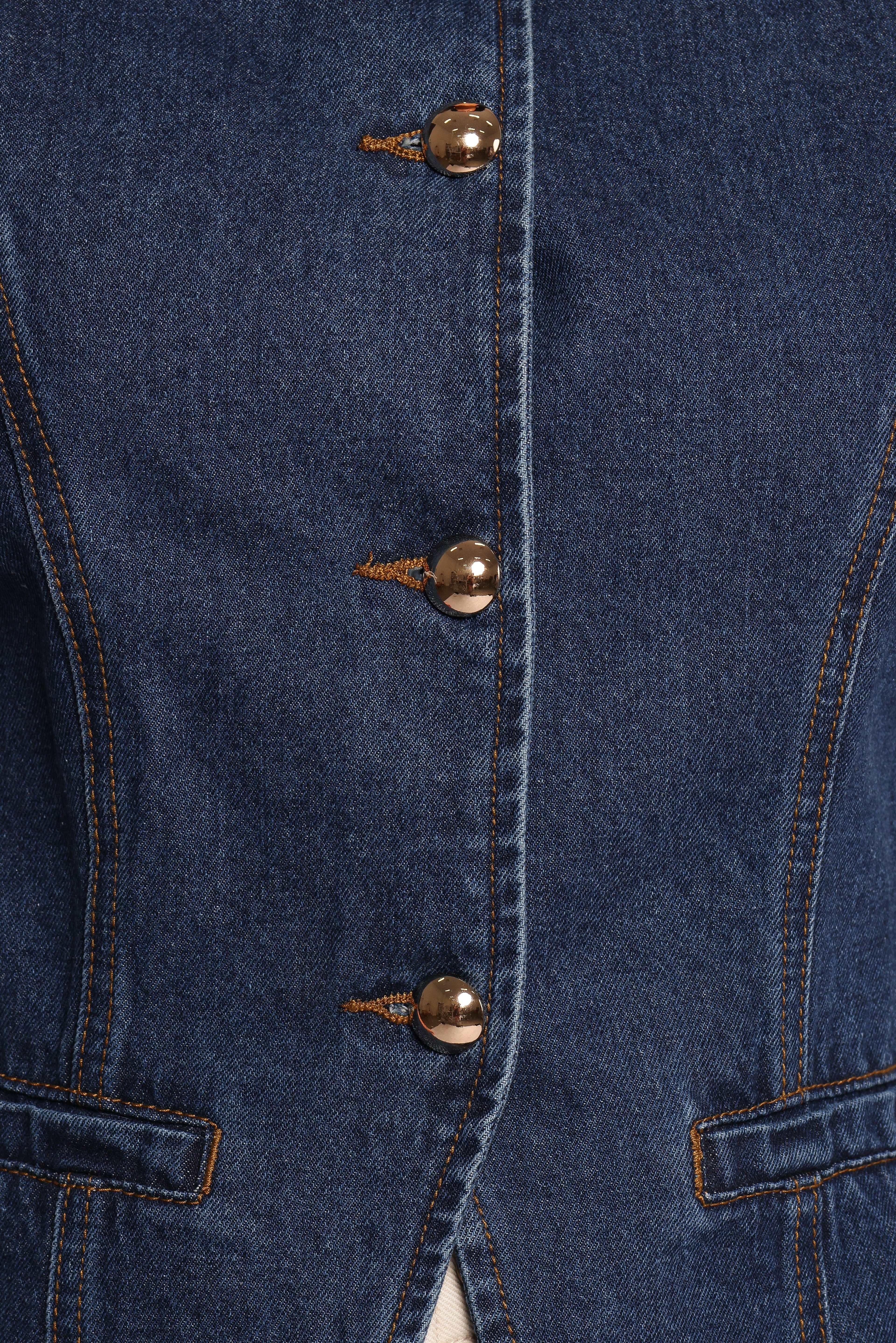 Nessa Denim Vest - Blue
