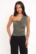 Phelps One Shoulder Top - Olive